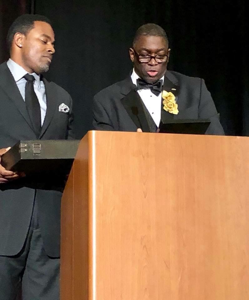 Lamman Rucker at VABHMA Gala podium